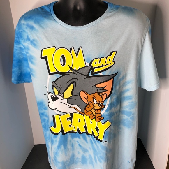 Tom and Jerry Tie Dye Tee Shirt Blue/Gray - Picture 4 of 7